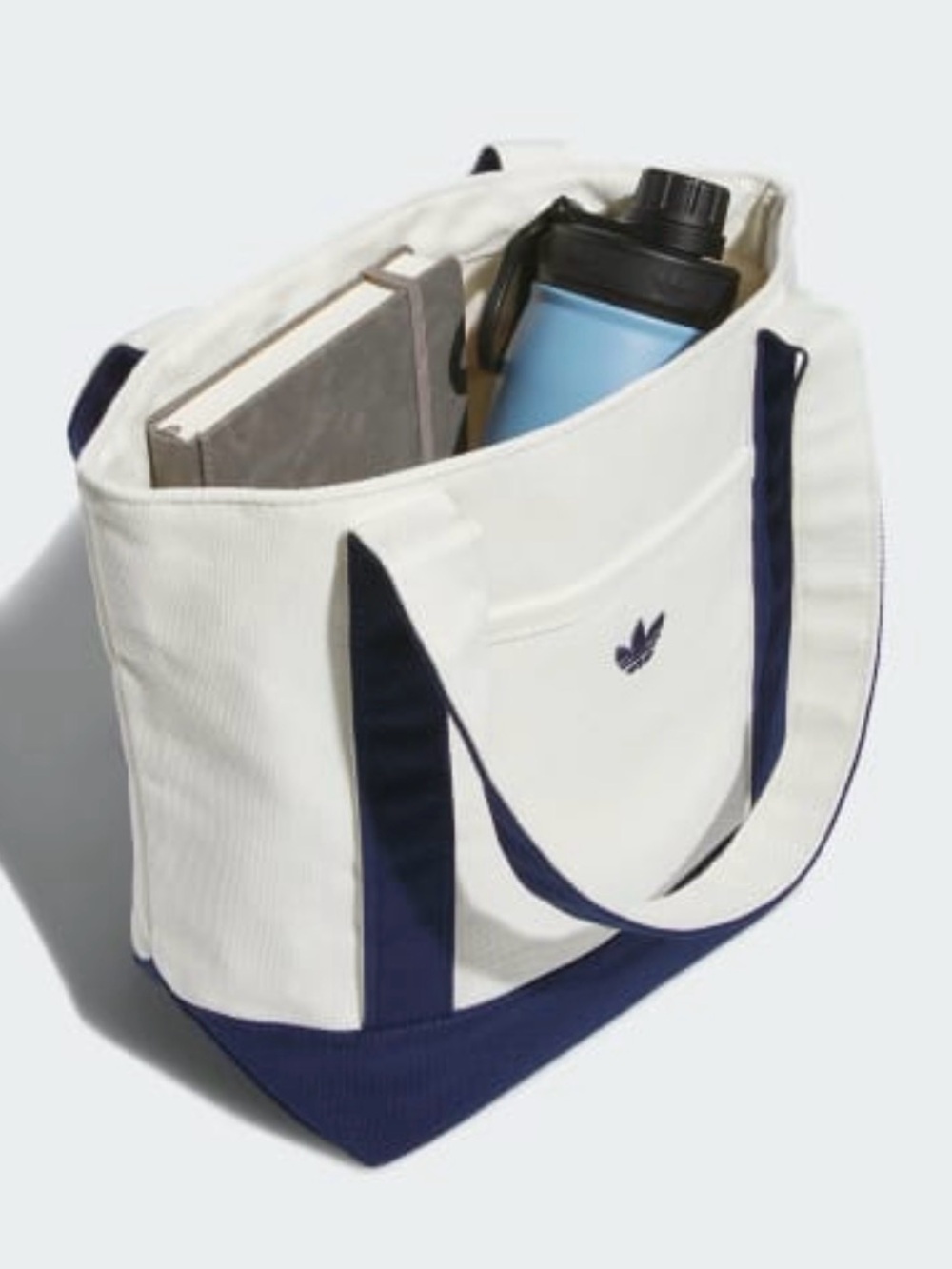 NWT adidas Originals Mini Trefoil Canvas Court Tote Off White Navy KL3503